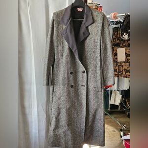 Women's Gray Custom Double-Breasted Coat